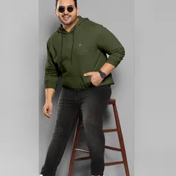 triptee Men Full Sleeve Solid Hooded Sweatshirt image 4