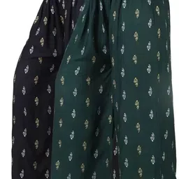 big hub Pack of 2 Women Regular Fit Black, Dark Green Lycra Blend Trousers-picture-17