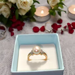 shree shyam jewells Silver Pearl Rhodium Plated Ring-picture-36