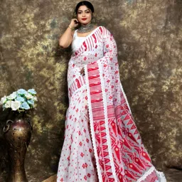 Woven Jamdani Cotton Silk Saree-image-93