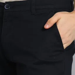 parx Men Tapered Dark Blue Cotton Blend Trousers image 5