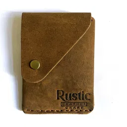 rustic leather craft Men & Women Trendy Brown Genuine Leather RFID Card Holder-picture-11
