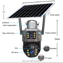 Monrix 5MP+5MP Dual-Lens Solar CCTV Camera – Wireless Security with Night Vision Security Camera image 2