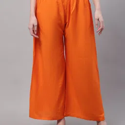 valles365 by s.c. Men Flared Orange Viscose Rayon Trousers-picture-20
