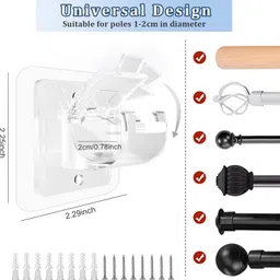 4myl White Curtain Rods image 4