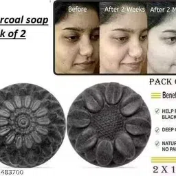 green aroma Black Charcoal Soap for For Glowing & Refreshing Skin Face & Body Use image 3
