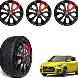 cubodeplato FuryBlk_redpatch_14In_New_Swift2018-2022 Wheel Cover For Maruti Swift VXI-picture-26