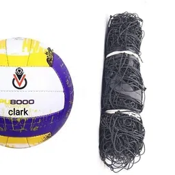 clark yellow pu volleyball with one side net and pump Volleyball Kit-picture-16