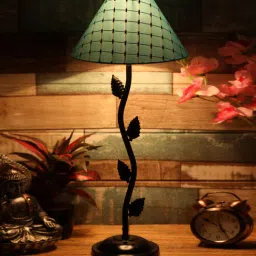 Green Shade Table Lamp With Metal Base By Foziq-picture-12