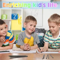 wemol 12 Pcs Rainbow Colore Pencils 7 Color in 1 Rainbow Pencil Wooden Colored Pencil Pencil image 4