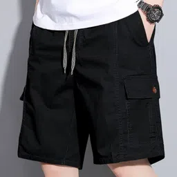 leriya fashion Solid Women Khaki Cargo Shorts-picture-23