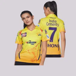 yclothy Women Printed, Typography Polo Neck Polyester Yellow T-Shirt image 1