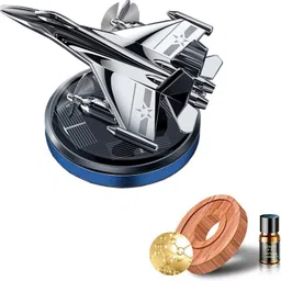 Solar Powered Rotating Fighter Airplane Car Aromatherapy Air Freshener Portable Car Air Purifier-image-14