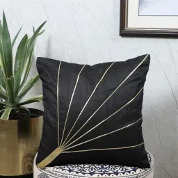 mfd home furnishing Black Silk Abstract 16x16 inches Cushion Covers (1 Pc)-picture-18