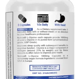NutriJa L-Glycine 1000mg Capsules - Support Healthy Sleep | Faster Recovery & Improves Joint image 3
