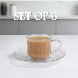 bansi Pack of 6 Plastic Unbreakable Tea Coffee Cups Set of 6 | Crystle Cups For Home & Office image 4