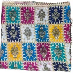 chalaila Silk Blend Floral Print Multicolor Women Dupatta-picture-10