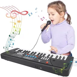 homoze Piano for Kids,Mic Dc Power Option Recording Musical Keyboard, Music Piano 1 Kids 37 Key Piano Keyboard & Recording Mic & Mobile Charger Kids 37 Key Piano 1 Analog Portable Keyboard-picture-15