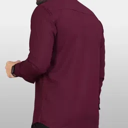 anand Men Regular Fit Solid Spread Collar Formal Shirt image 2