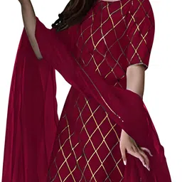 zestleaf Women Viscose Rayon Kurta Sharara Dupatta Set image 3