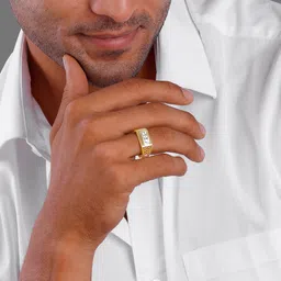 giva 925 Silver Golden Eternal Bliss Ring for Him Sterling Silver Zircon Rhodium Plated Ring image 2