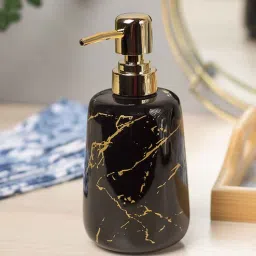 MARKET 99 Black Ceramic Liquid Soap Dispenser - Stone Finish, Bath Accessories-picture-12