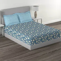 mytrident Cotton Queen Flat 144 TC Abstract Bedsheet image 2