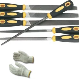 inditrust 6 inch file set 6pcs for woodworking garage workshop & craftsmen with gloves-picture-10