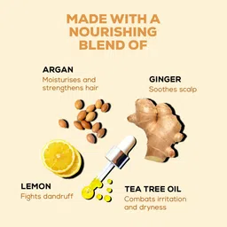 joy Natural Actives Dandruff Control and Scalp Nourish 4 in 1 Multi Action Conditioning Shampoo | With Lemon and Tea Tree Oils, Argan, Ginger | Anti-Dandruff Conditioning Shampoo image 2