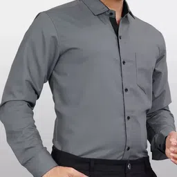 dark age Men Regular Fit Solid Mandarin Collar Formal Shirt-picture-22