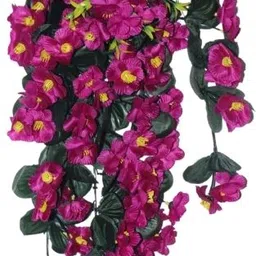 the florist artificial flower hanging creeper with wall-vase Purple Daisy Artificial Flowerwith Pot image 2