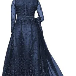 kitvillaa Self Design Net Semi Stitched Anarkali Gown image 2