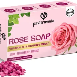 pavitraveda Soft Glow Rose & Vitamin E Soap Bar, Bathing Soap-picture-19