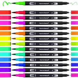 izone 48 dual tip marker pens watercolor brush pen tip 0.4 Marker set of 48,Fine and Brush Tip Colored Pens for Coloring,Art,Sketching,Bullet Journal,Coloring Book,Drawing image 2