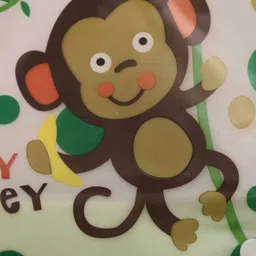 yellow bee Jungle Fun Baby Bib – Green Waterproof Bib with Monkey Print & Catcher Pocket image 2