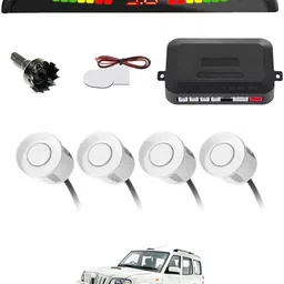zplus Universal 4 White Reverse Parking Sensor With LED Display For Cars-238 Safety of Passengers/Car One Alarm Kit-1256 Parking Sensor image 1