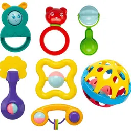yuiop 7 Pcs Rattle Set - Baby Toys - Melodious Sound - Attractive Colors - Safe Rattle-picture-14