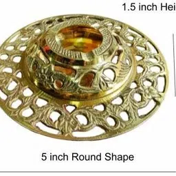 trishvar Antique Design Table Top Ashtray/Showpiece For Cigarette Smoking,Home Decor,Gift Gold Brass Ashtray image 5