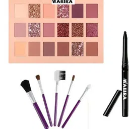 Nude Eyeshadow With 5 PIC BRUSH + EYE LINER-image-53