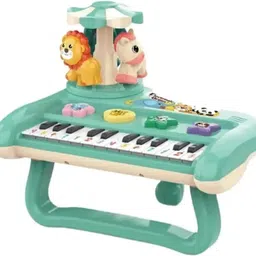 Kids Musical Piano Toy with Rotating Animal Carousel, Lights and Music-image-80