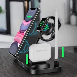 NAVDEVI Best 40W 4 in 1 Foldable Wireless Fast Charging Stand Station For Apple Devies Charging Pad image 2