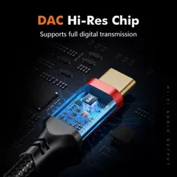 CHOSEAL Red Usb Type C To 3.5 Mm Audio Jack Connector With Hi-Res Dac Headphone Converter Phone Converter image 2