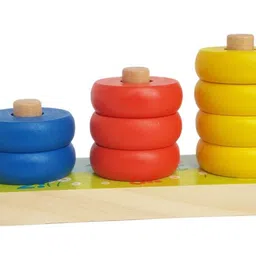 trinkets & more - Rainbow Calculation Counting Stacker (15 Pieces) | Number Learning Stacking Rings | Early Educational Toys for Toddlers Kids 18 Months + image 3