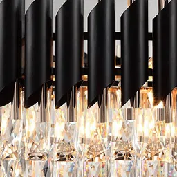 kayuv crystal Black Gold polish metal 400mm chandelier hanging ceiling pendant Light Chandelier Ceiling Lamp image 3