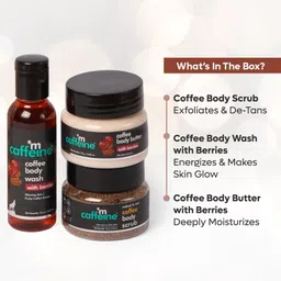 mcaffeine Body Care Gift Set | Berries Body Wash, Scrub & Butter | Men & Women image 4