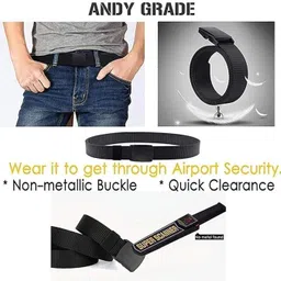 strapzo Men Casual Black Nylon Belt image 4