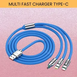Raptor 3-in-1 Cable 1 m 3-in-1 Multi-Functional Data and Power Cable for Android and Type-C DevicesY312 image 1