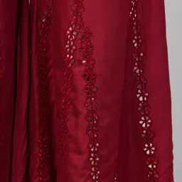 crown king garments Women Regular Fit Maroon Viscose Rayon Trousers image 4