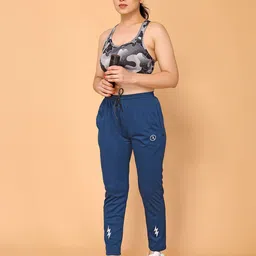 anand Women Solid, Self Design Blue Track Pants-picture-24