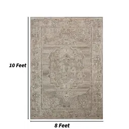 saraswati global Camel Kilim Wool & Viscose 8 ft x 10 ft Hand-Tufted Carpet image 3